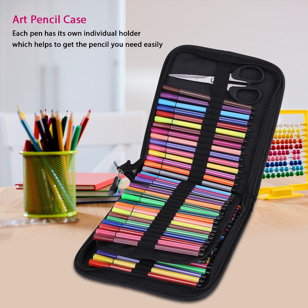 Mgaxyff 72/120 Slots Large Capacity Water Color Pen Case Pencil Pouch  Storage Bag, Art Pencil Case,Pencil Case